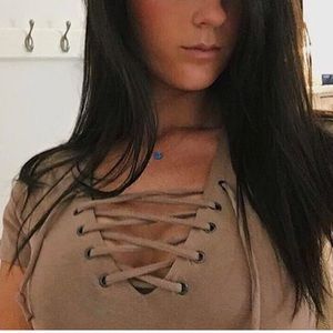 Mystique boutique lace up top